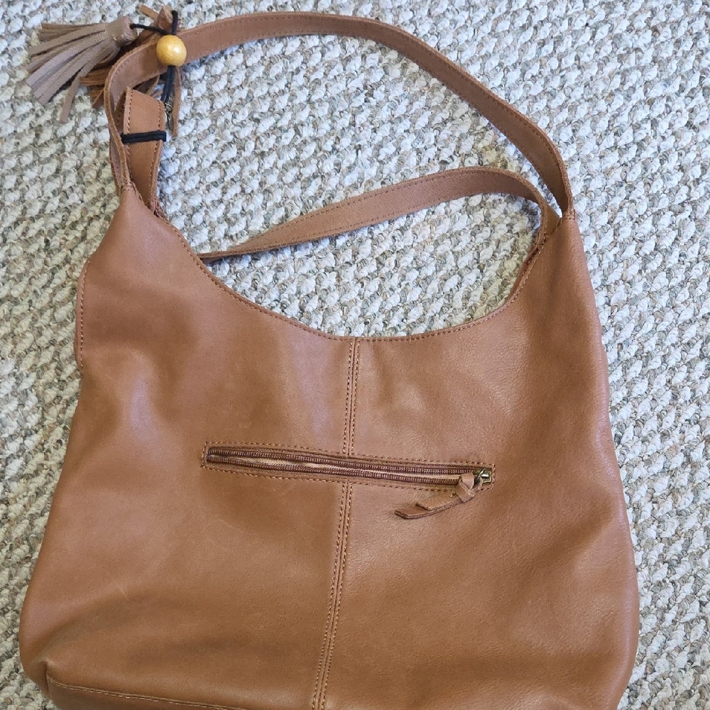 The Sak Leather Floral Embroidered Brown Shoulder Bag - Picture 6 of 11